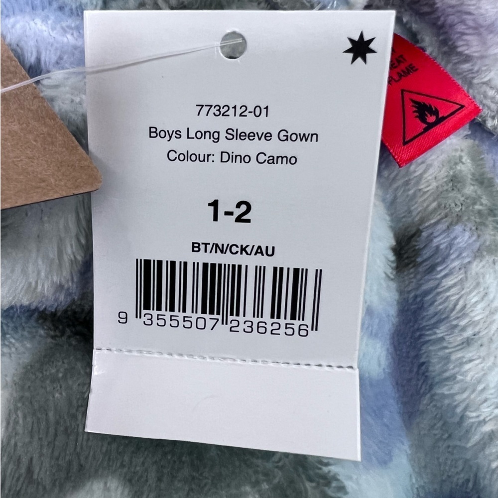 Cotton On Kids Dino Fleece Robe Size 1-2 - Picture 4 of 6